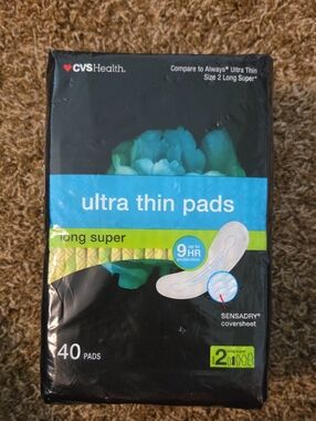 CVS Health Ultra Thin Pads Long Super - 40pack